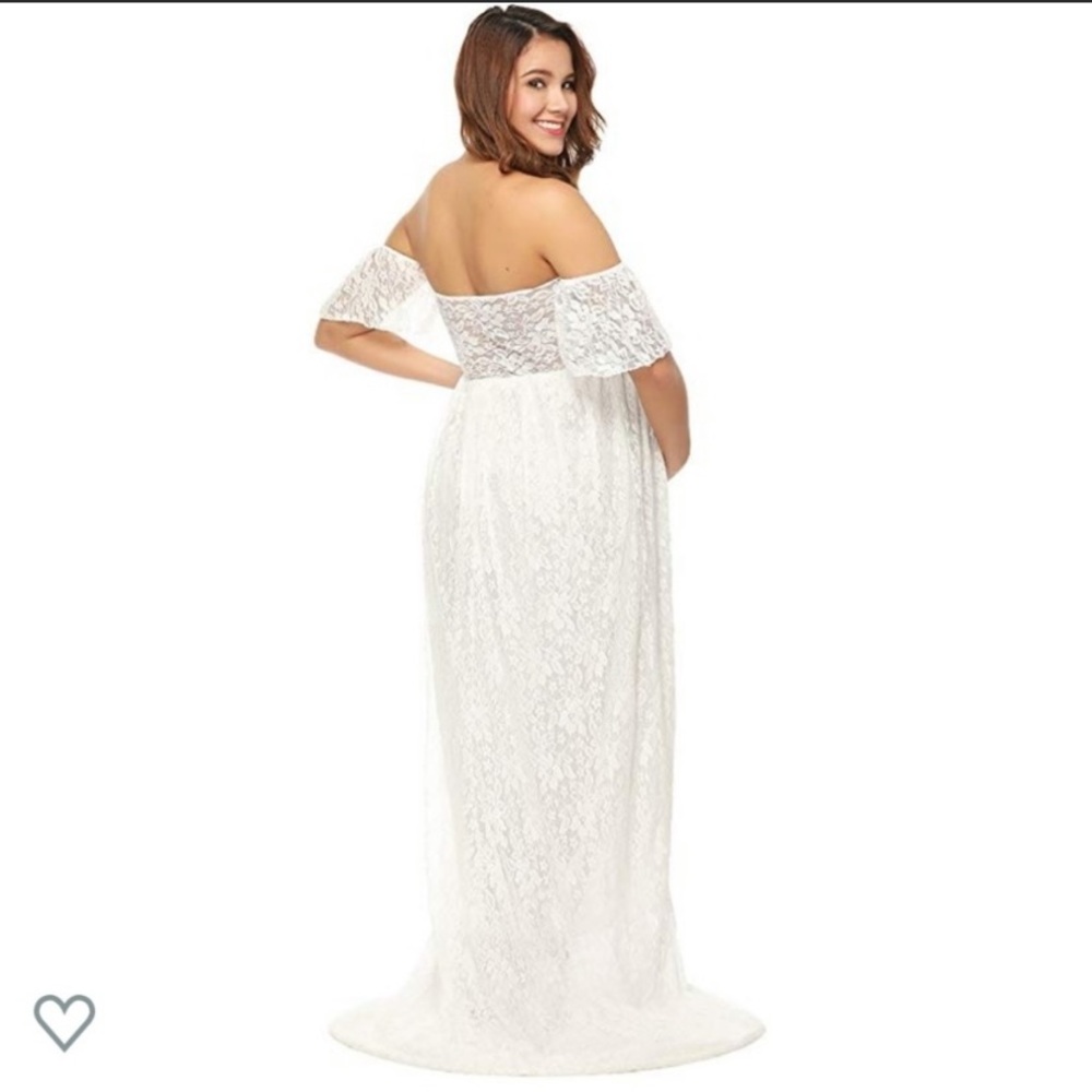 🤰*HP* Beautiful White Lace Maternity Gown 🤰🏻 - Picture 3 of 6